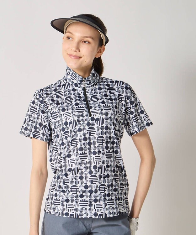 FILA GOLF／marie claire 【Marie claire sports】ハーフジップ半袖シャツ ブラック