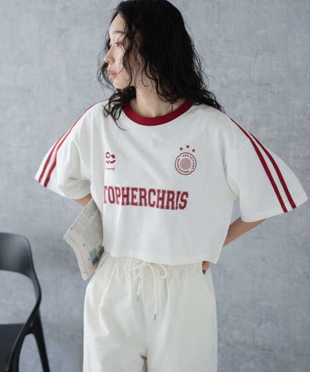 WEGO ライングラフィックショートT オフホワイト