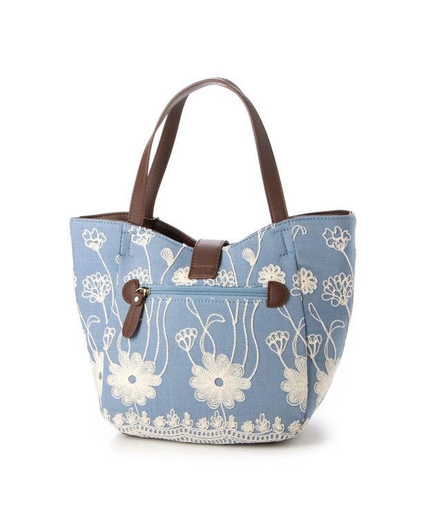 UNBILLION cachecache 花刺繍トートバッグM ブルー