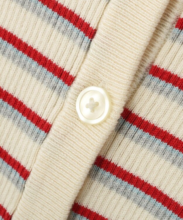 AMERICAN HOLIC マルチボーダーリブニットカーディガン Ivory