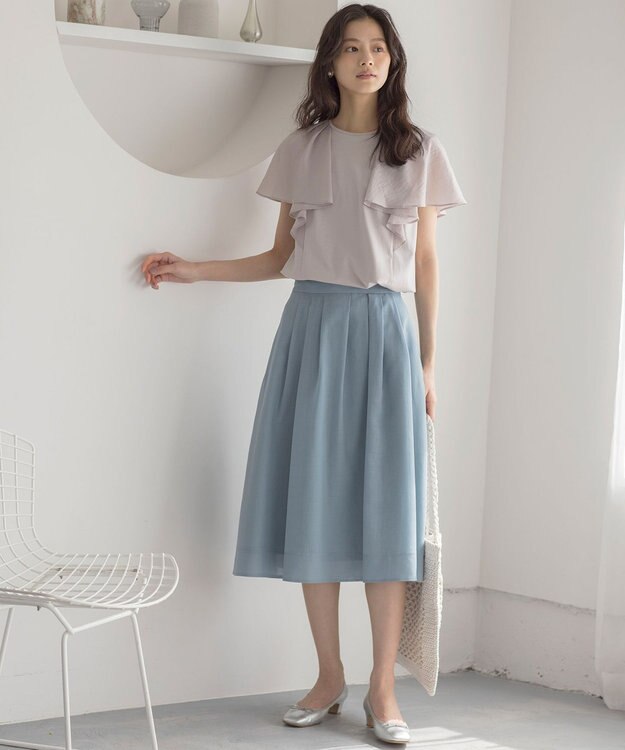 組曲 S カラーボイル フレアスカート ミント系