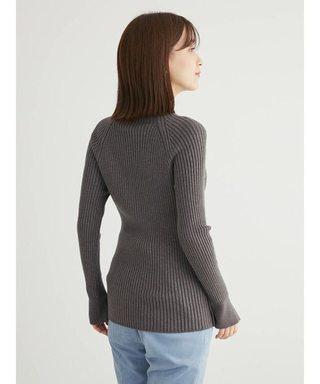 Green Parks ・Ｐｅｔｉｔ　Ｆｌｅｕｒ　ボトルネックリブニット Charcoal Gray