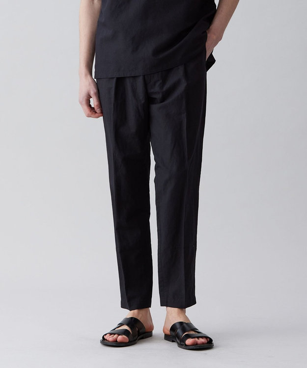 UNFILO MENS ライトリネン テーパードパンツ [23年春夏商品] ブラック