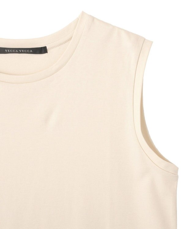 YECCA VECCA コットンスムースノースリーブトップス Beige