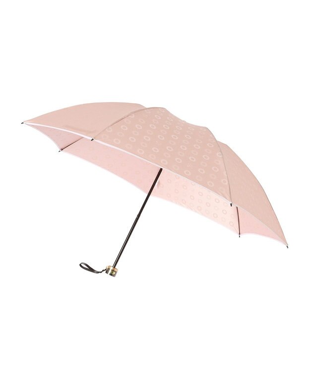 MOONBAT LANVIN en Bleu 折りたたみ傘 ジャカード×パイピング 簡単開閉 大きめ55cm ピンク