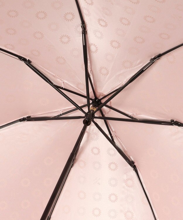 MOONBAT LANVIN en Bleu 折りたたみ傘 ジャカード×パイピング 簡単開閉 大きめ55cm ピンク