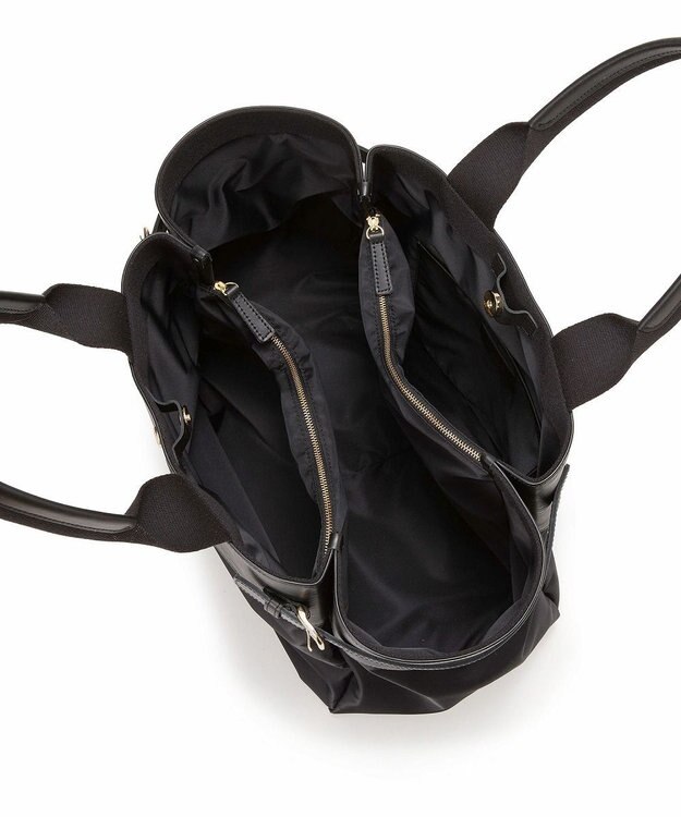 TOPKAPI 【Breath TOPKAPI】RIPPLE リプル ナイロン コンビ ベルト デザイン トートバッグ ブラック