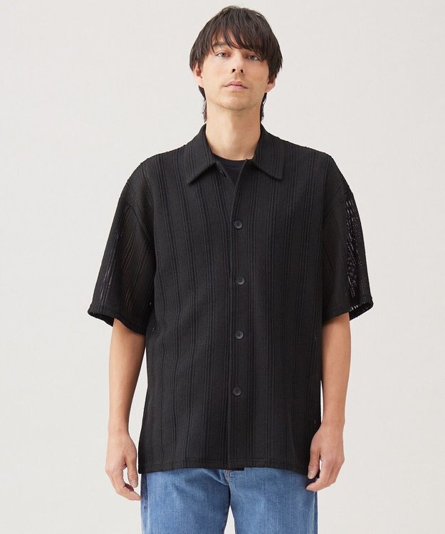 UNFILO MENS ラッセルシャツ【ギフトにもおすすめ】 ブラック