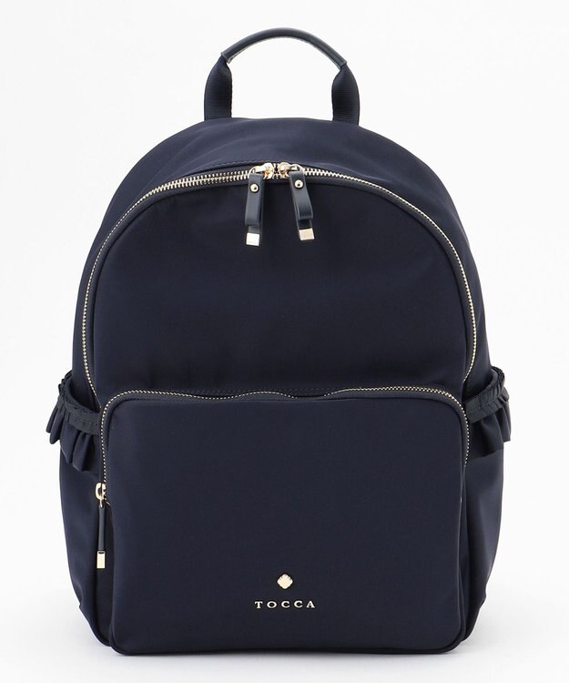 TOCCA 【A4サイズ対応・撥水】SIDE FRILL BACKPACK バックパック ネイビー系