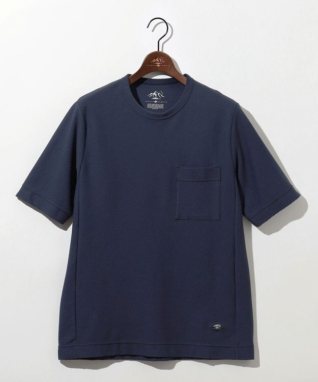 JOSEPH ABBOUD MOUNTAIN 【MADE IN JAPAN/吸水速乾】ダイヤモンドワッフル アウトドア Tシャツ ネイビー系