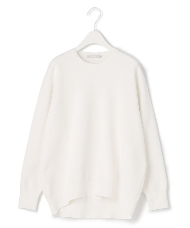 ICB 【洗える】コットンポリエステルスムース プルオーバー オフホワイト系