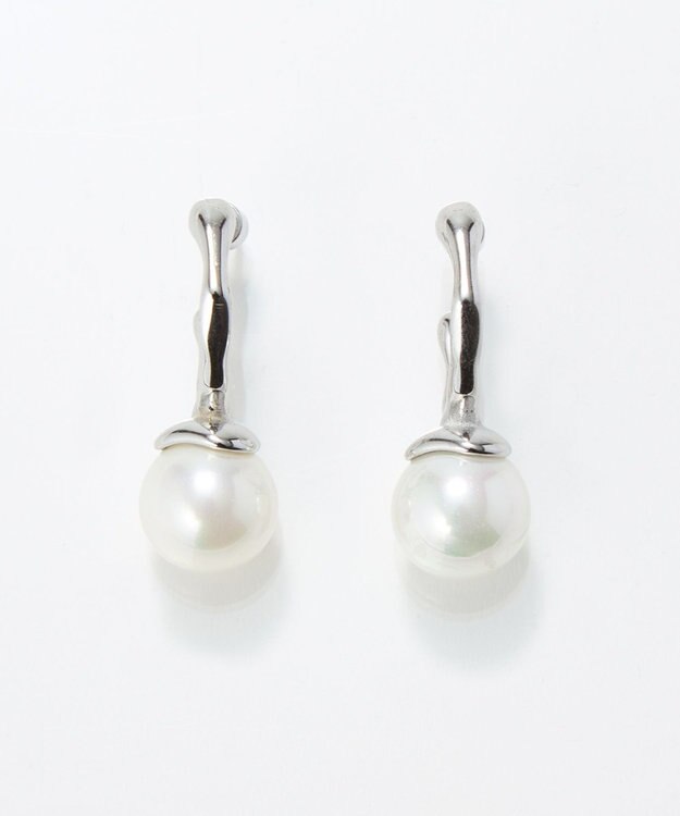 Phoebe 〈金属アレルギー対応〉リップルパールフープピアス　シルバー/ステンレス/大ぶり/存在感◎/主役級