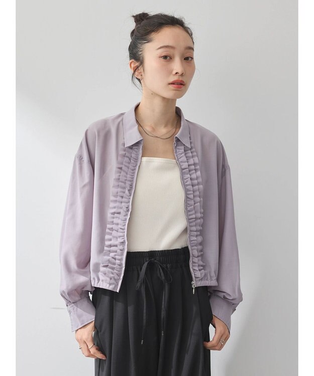 earth music&ecology フリルシャツ Lavender