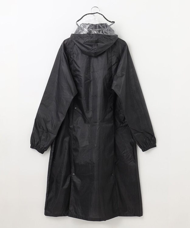 MOONBAT FLAT PURE レインコート チェック柄 リュック対応 ユニセックス 収納袋付き チャコールグレー