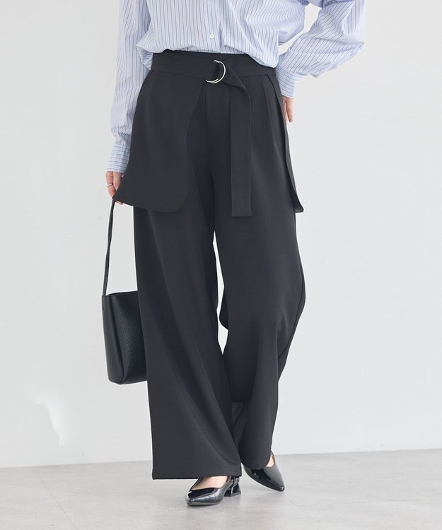 earth music&ecology 【予約】【2WAY】ラップスカート付きパンツ ブラック