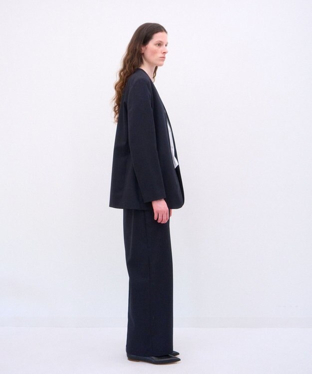 ATON 【26FW】WOOL TROPICAL | ピンタックイージーパンツ NAVY