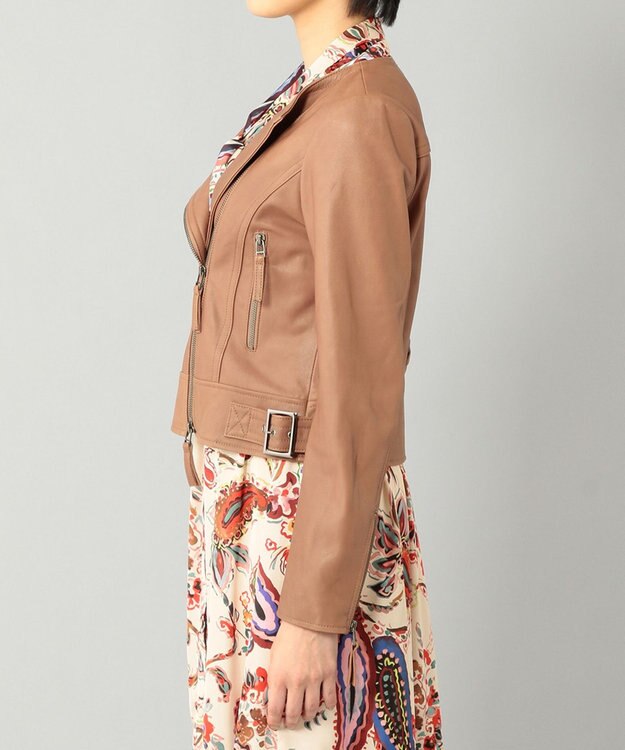 GRACE CONTINENTAL レースアップライダースジャケット ブラウン