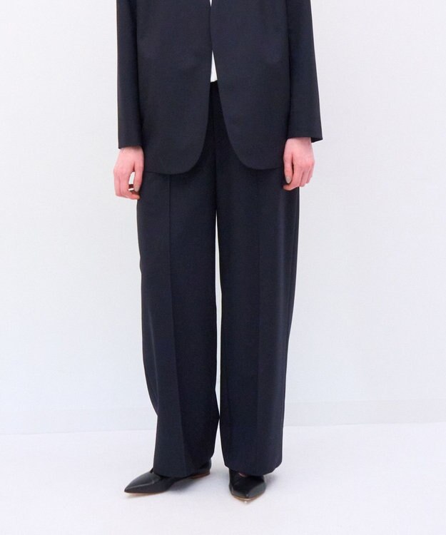 ATON 【26FW】WOOL TROPICAL | ピンタックイージーパンツ NAVY