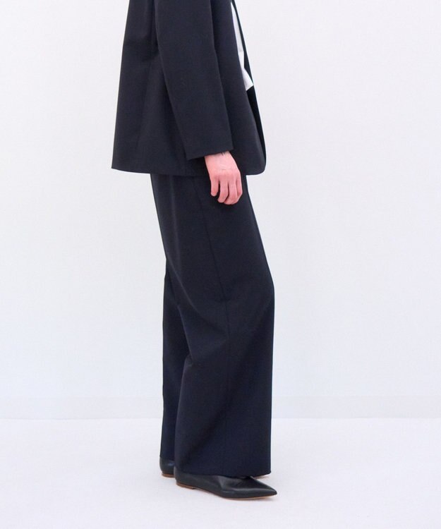 ATON 【26FW】WOOL TROPICAL | ピンタックイージーパンツ NAVY