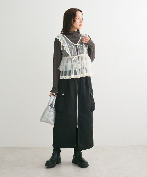 Green Parks ・Ｐｅｔｉｔ　Ｆｌｅｕｒ　ジャカードハイネックロンＴＥ Black