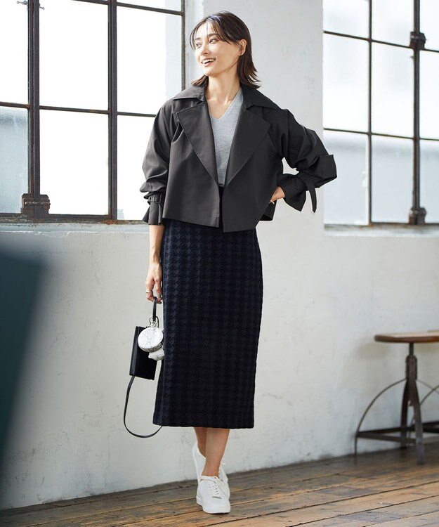 ICB L T/Cシャンブレーツイル 3WAYコート チャコール系