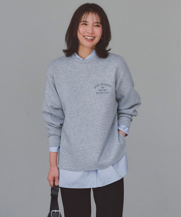 UNFILO BEAUTY FORM JERSEY 刺繍ロゴ プルオーバー TOPグレー