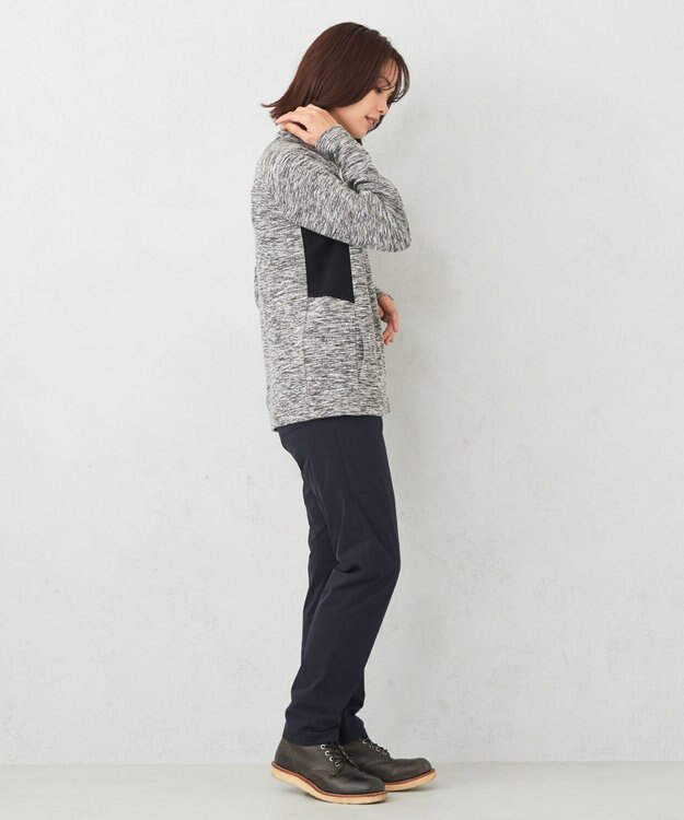 JOSEPH ABBOUD MOUNTAIN 【UNISEX】ランダムスラブリップハーフジップ ライトグレー系