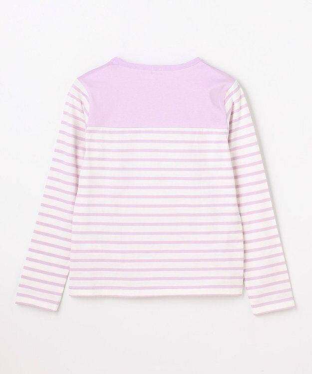 組曲 KIDS 【150-160㎝】リボンボーダー Tシャツ ラベンダー