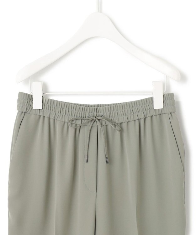 ICB 【UVカット・防シワ・洗える】ライトダブルクロス ドロストパンツ スモークグレー系