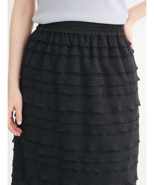 Green Parks ・ＥＬＥＮＣＡＲＥ　ＤＵＥ　ティアードフリルナロースカート Black