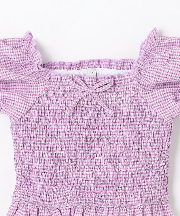 ANY KIDS ギンガムチェック セパレート 水着 ラベンダーギンガム×ネイビー