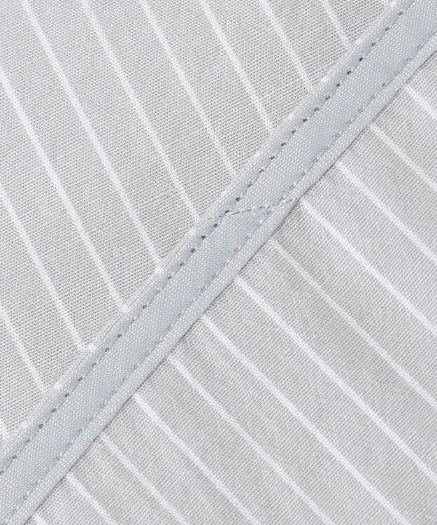 ICB 【洗える】CRySiタイプライター ボウタイ付きバンドカラーシャツ ライトグレー系柄