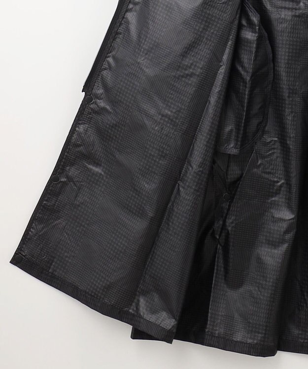 MOONBAT FLAT PURE レインコート チェック柄 リュック対応 ユニセックス 収納袋付き チャコールグレー