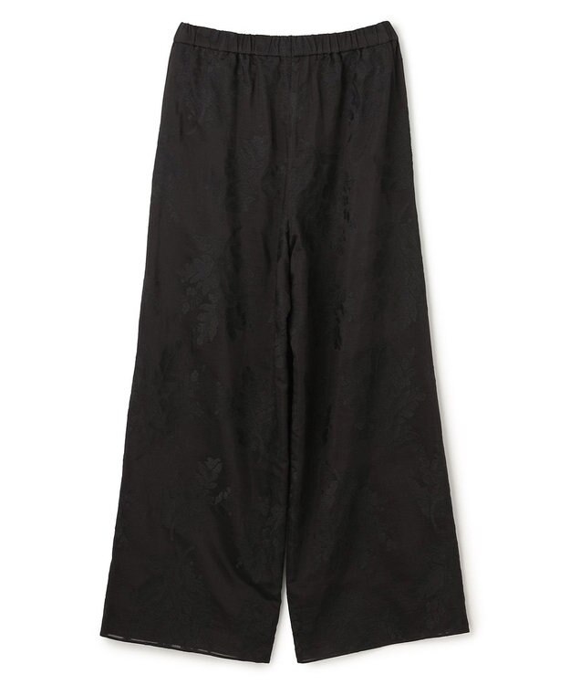 UNFILO 【ウエストゴム】ボタニカル エンブロイダリー パンツ ブラック