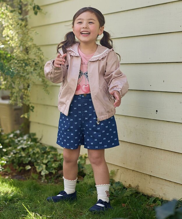 ANY KIDS セーラーカラーブルゾン ピンクベージュ