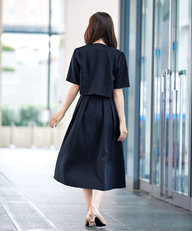 Tiaclasse 【洗える】ボレロ＆ワンピースセット ネイビー