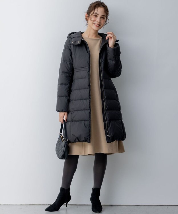 組曲 S 【洗える】ライトタフタロングダウン ブラック系