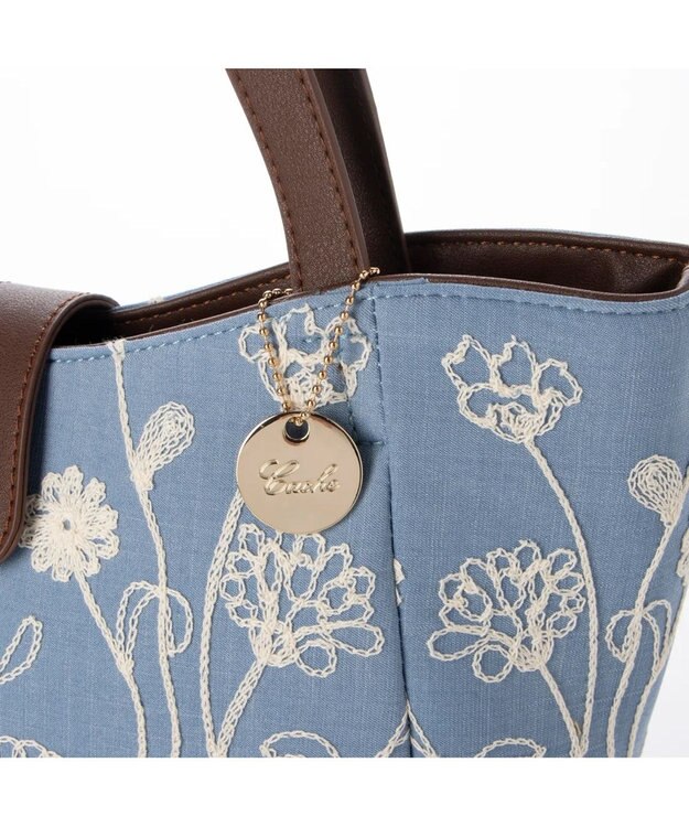 UNBILLION cachecache 花刺繍トートバッグM ブルー