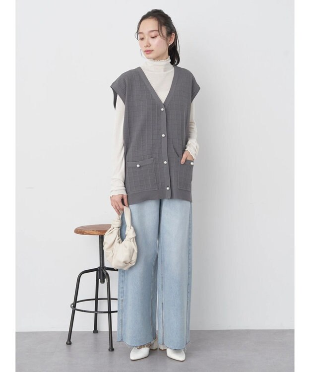 earth music&ecology シアータートルネックプルオーバー Ivory