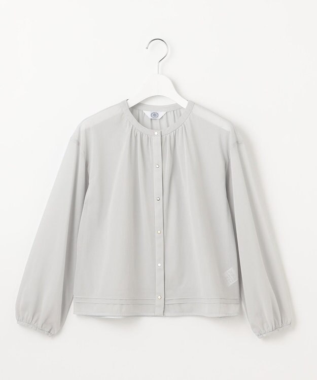 J.PRESS LADIES L 【洗える】シアー カーディガン ライトグレー系