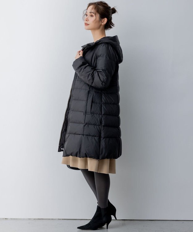 組曲 【洗える】ライトタフタロングダウン ブラック系