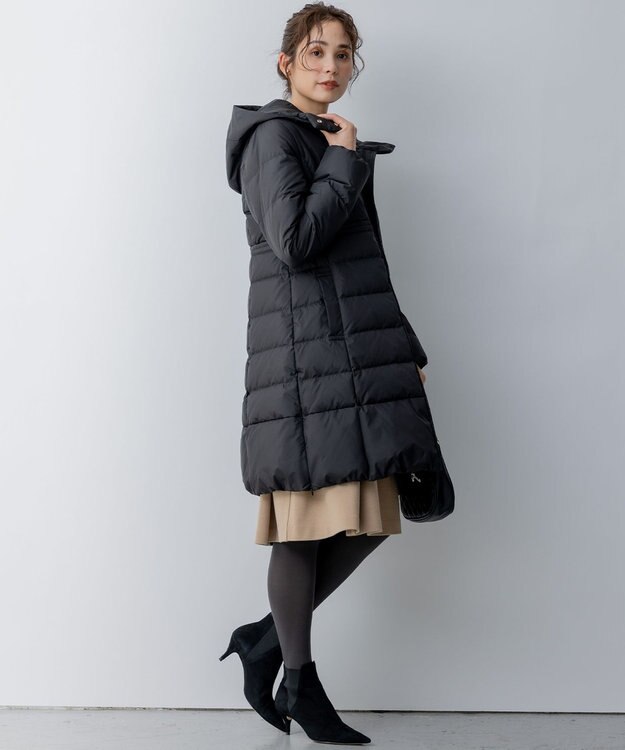 組曲 【洗える】ライトタフタロングダウン ブラック系