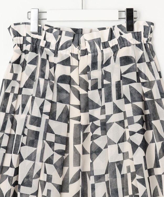 23区 S 【洗える】Ratti ウォールプリント フレアスカート モノトーンプリント