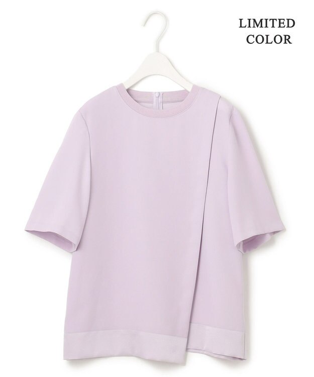 ICB 【新色追加・接触冷感・UVケア・速乾・洗える】 FluidBackSatin Tブラウス パールグレー系［WEB限定］