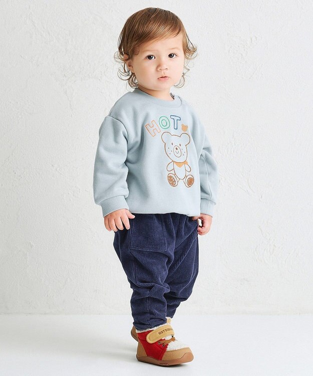 MIKI HOUSE HOT BISCUITS 【14-16cm】 かかと顔ドン あったかボア付き セカンドシューズ マルチカラー