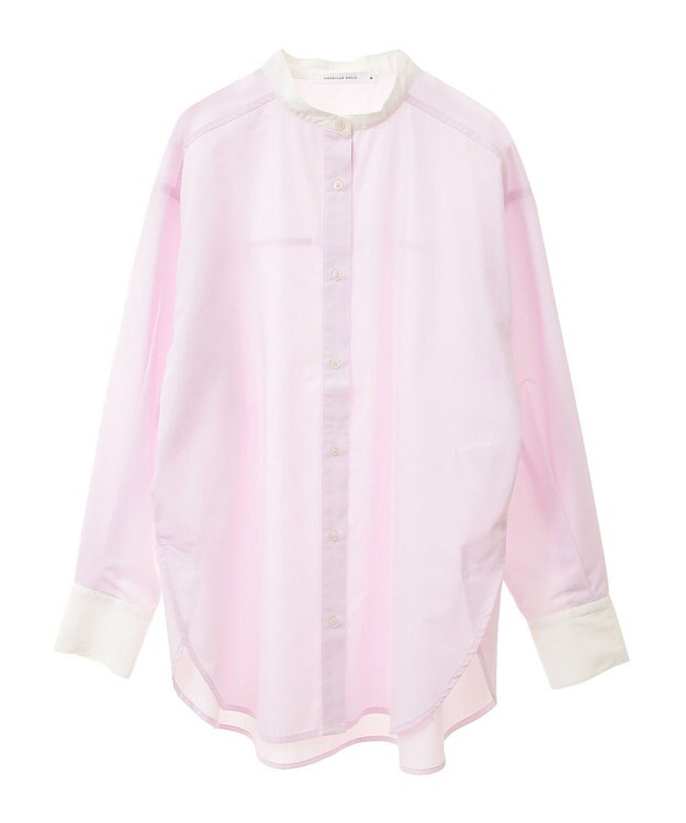 AMERICAN HOLIC イージーケアバンドカラーロングシャツ Pink