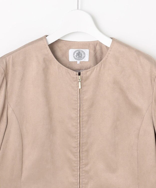J.PRESS LADIES ライトマイクロスエード ブルゾン ベージュ系