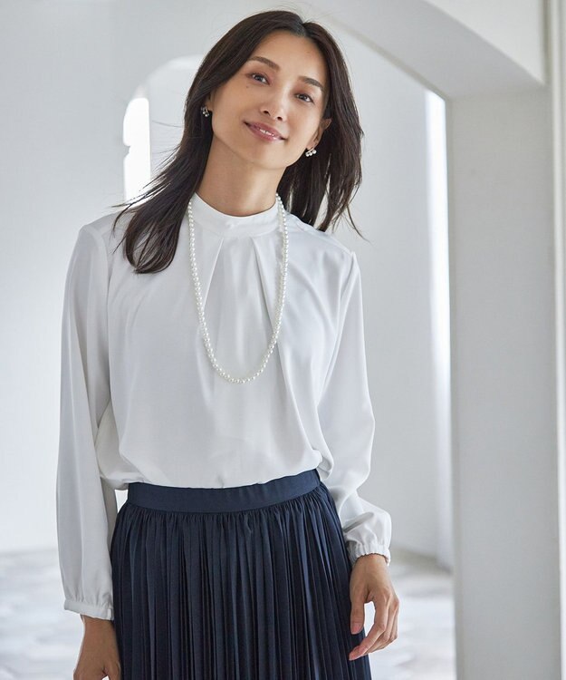 ANY 【2WAY/洗濯機可能】華やぎボウタイブラウス オフ