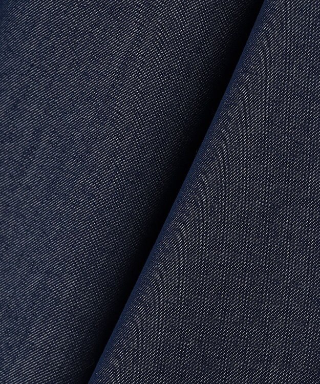 ANY SIS 【洗える】バイカラートリミングワイド パンツ シャンブレーブルー