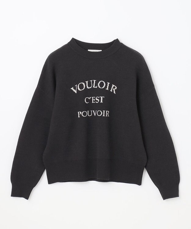 ANY しあわせタッチメッセージニット ブラック